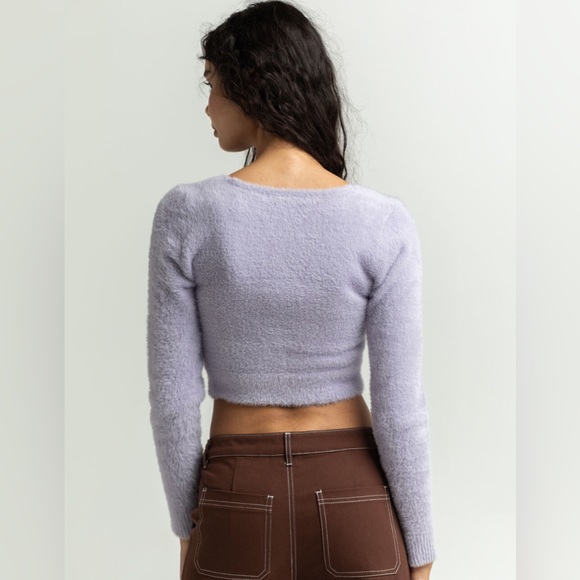 EUC Purple Fuzzy Cardigan - Picture 4 of 7